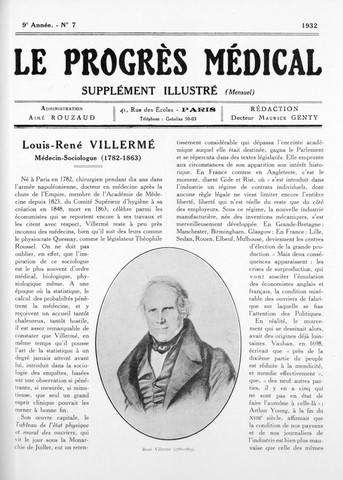 Louis René Villermé, Francia
