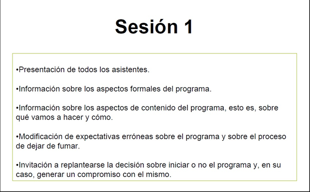 Primera sesión grupal.