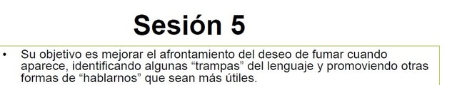 Quinta sesión grupal