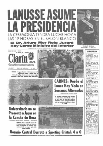 Destitución de Levingston y asunción a la presidencia de Lanusse