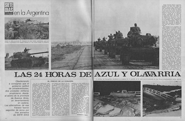 Levantamiento militar en Azul y Olavarría
