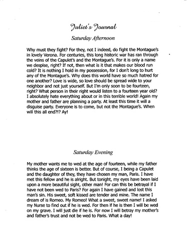 9th Grade Romeo & Juilet