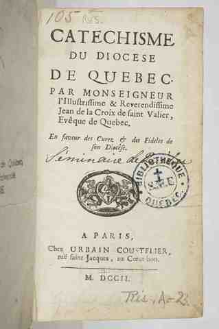 Publication of the Catéchisme du diocèse de Québec