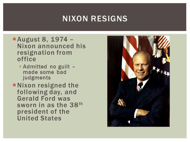 Ford steps in for Nixon