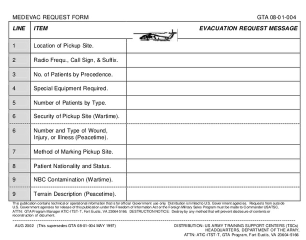 My First Nine Line Radio Call