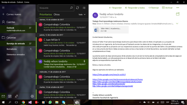 Adquisición del Taller web 2.0