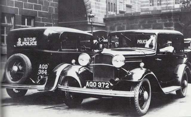 Radio equipped police cars