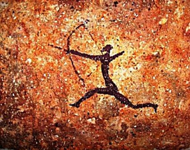 Rotsschildering Zuid Algerije werd geschilderd door de jagers en boeren