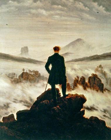 C. D. Friedrich, Viandante davanti al mare di nebbia, 1818