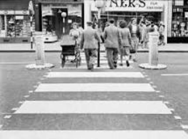 The first zebra crossing is made