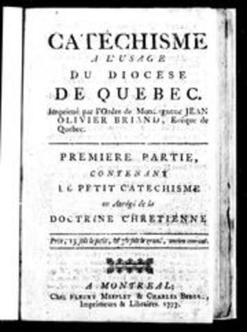 Publication of the Catéchisme du Diocèse de Québec