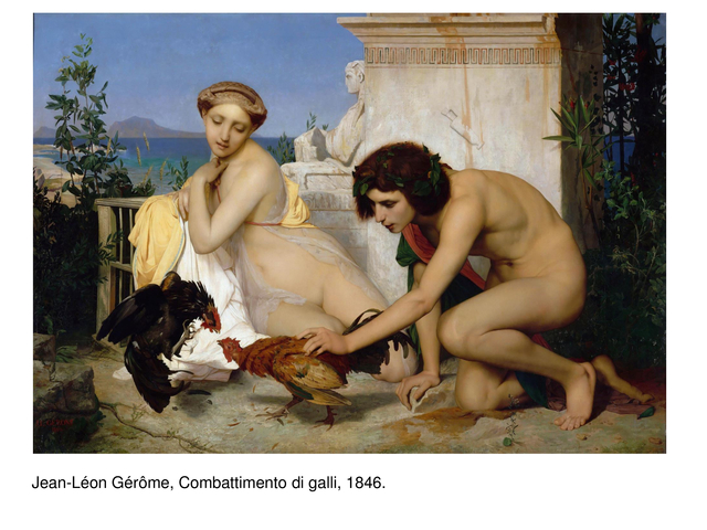 J.L. Gérôme, Combattimento di galli, 1846.