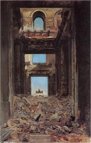 Ernest Meissonier, Rovine delle Tuileries, 1877