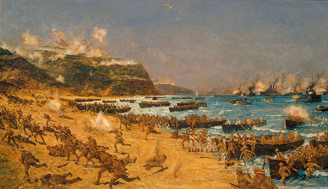 Australian Troops land in Gallipoli