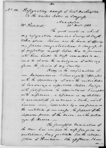 George washington resigns