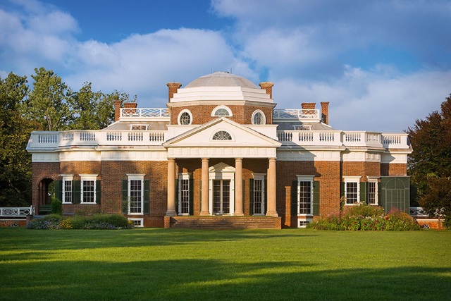 Monticello. Virginia, U.S. Thomas Jefferson (architect). 1768-1809 C.E. Brick, glass, stone, and wood.
