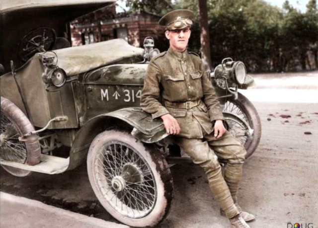 Truck driving by war