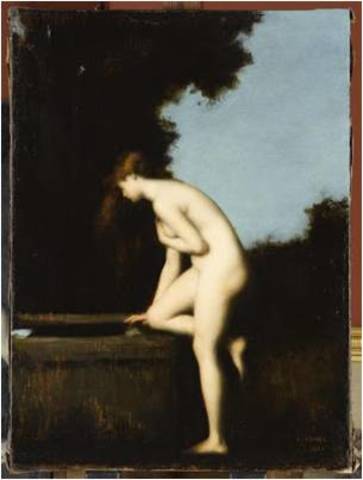 Jean-Jacques Henner, Ninfa al bordo di una fontana, 1880