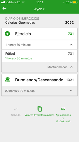 Entrenamiento de hoy