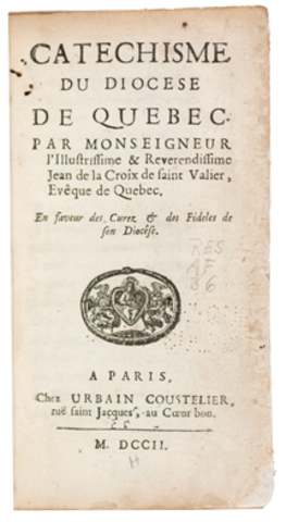 Publication of the Catéchisme du diocèse de Québec