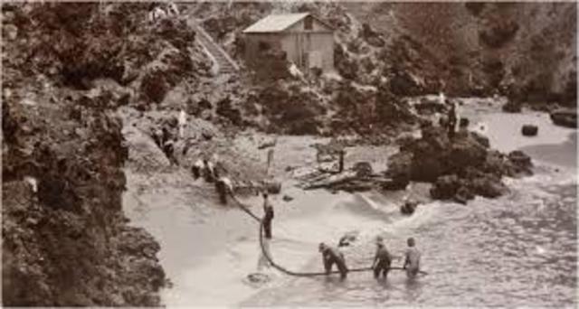 Primer cable telefónico.