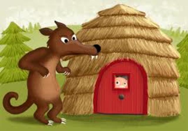 llego el lobo a su casa y resopla destruyendo la casa y comiendose al cerdito