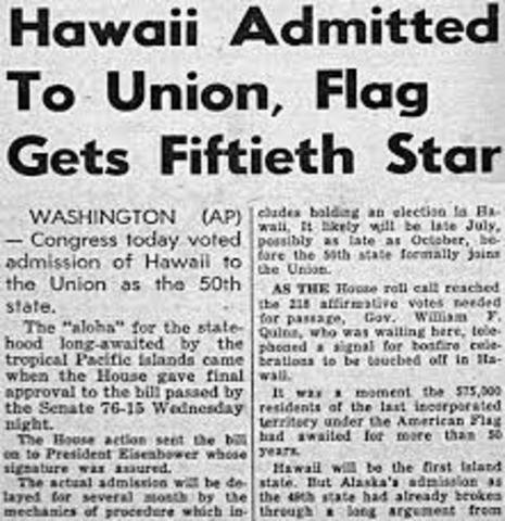 Hawaii becomes the 50th state