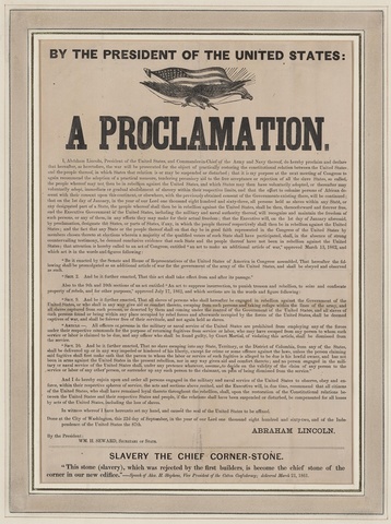 The Emancipation Proclamation is issued