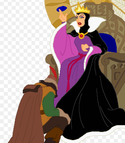 Blanca nieves huye del castillo.