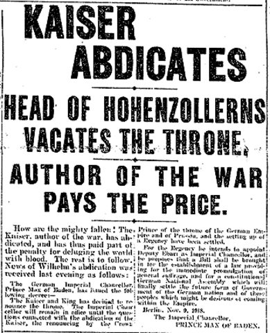 Kaiser Wilhelm's Abdication