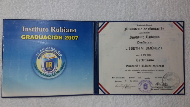 Certificado de tercer año