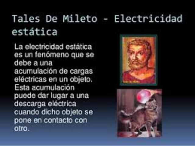 Tales de Mileto descubre la energia estatica