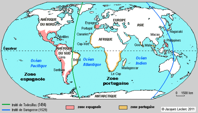 (H)-Traité de Torsedillas: Établit le partage du Nouveau Monde entre Catille et le Portugal