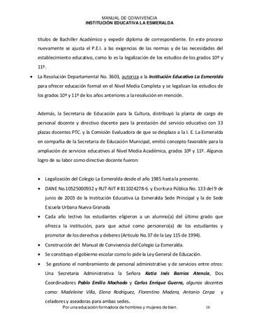 Legalización  de la Institución