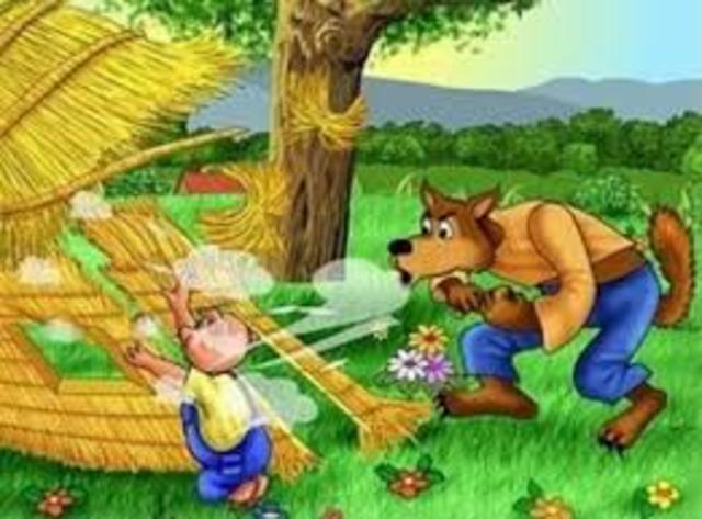 De tal manera el lobo llega a la casa del primer cerdito y resoplando le su casa logra derrumbarla  y así se lo pudo comer