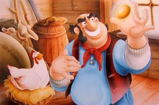 La gallina ponía huevos de oro todos los días para su dueño.