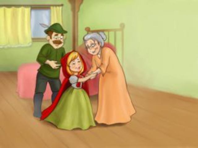 Finalmente la abuela y caperucita pudieron comer tranquilamente lo que la madre le había enviado para que la abuela se mejorara.