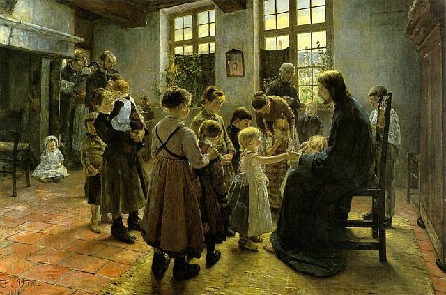 Fritz von Uhde, Lasciate che i bambini vengano a me, 1884