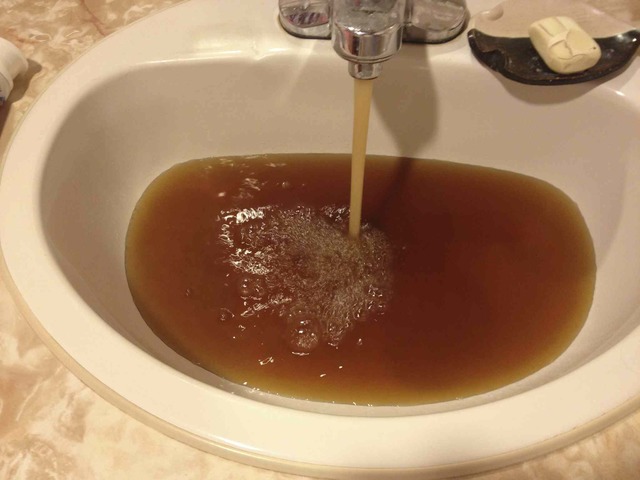 Brown water starts appearing