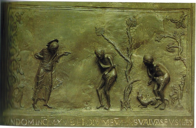 Bronze Doors of Bishop Bernward at St. Michael’s, Hildesheim Lord Confronting	Adam and Eve