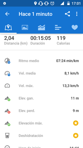 Recorrido corriendo