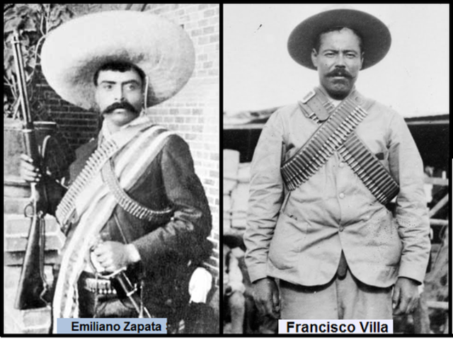 Lucha entre Venustiano Carranza contra "Pancho" Villa y Emiliano Zapata