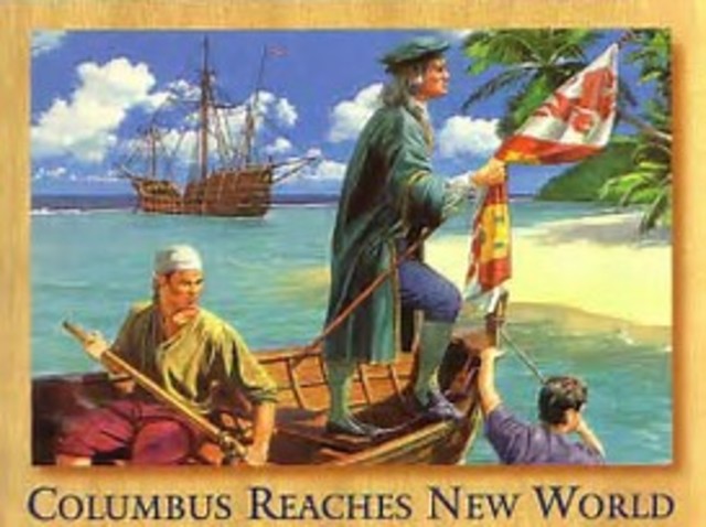 Christopher Columbus reaches the Americas