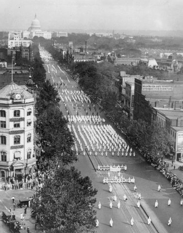 KKK parade along Pennsylvania Ave.