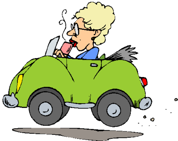 Simple Present: Antonia drives to work