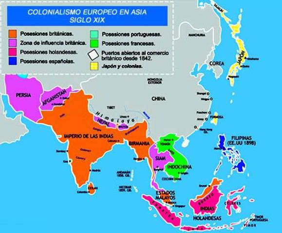 Reconocimiento de los gobernantes occidentales a reconocer la independencia de sus colonias asiáticas.