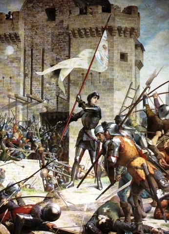 Joan liberates the city of Orleans from English siege