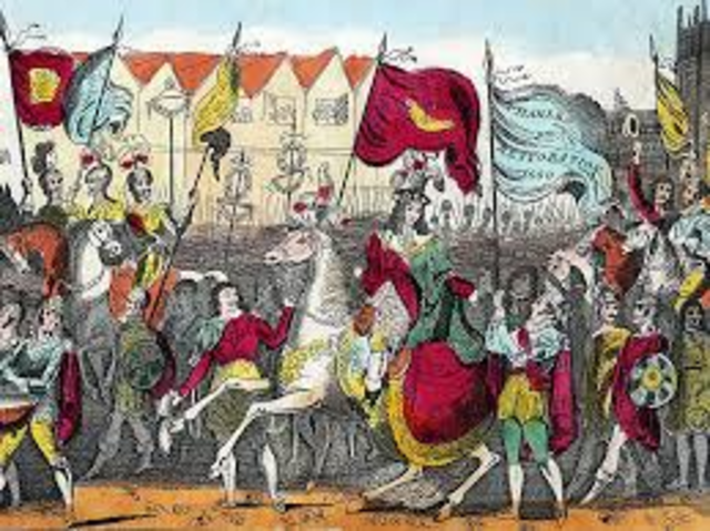 Puritan Commonwealth and: monarchy is restored with Charles II