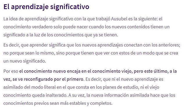 APRENDIZAJE SIGNIFICATIVO