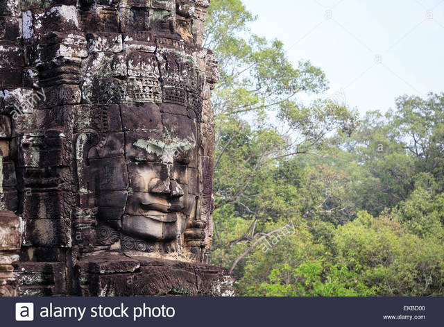 Buddha Face Carved in Stone
